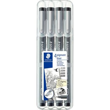 Pochette de 4 feutres pigment liner assortis noirs