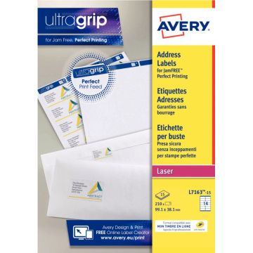 Paquet de 210 étiquettes adresse laser blanc 99,1x38,1mm