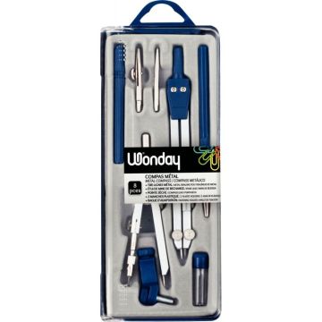 Coffret 8 pièces compas en métal