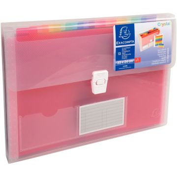 Valisette trieur CRYSTAL en polypropylène, 13 compartiments, incolore