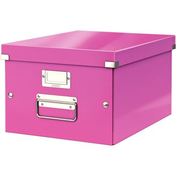 Boite de rangement en carton Click&Store WOW A4 rose