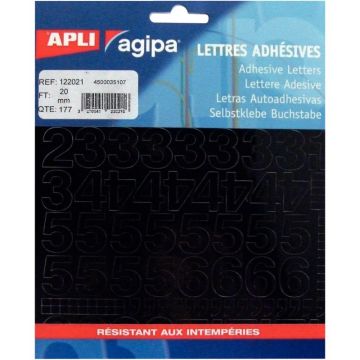 Pochette de 177 chiffres 20mm coloris noir