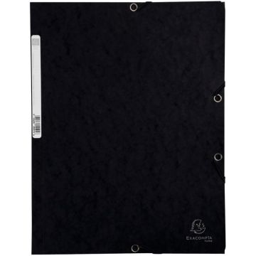 Chemise 3 rabats à élastiques en carte lustrée 400g, noir