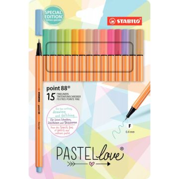 Blister de 15 feutres Point 88 pastels