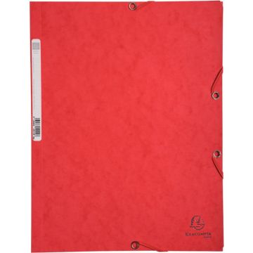 Chemise 3 rabats à élastiques en carte lustrée 400g, rouge