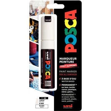 Blister de 1 marqueur Posca pointe large blanc
