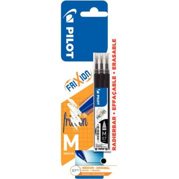 Blister de 3 recharges Frixion pointe moyenne noires