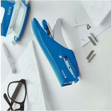 Blister pince agrafeuse Wow 15 feuilles bleu