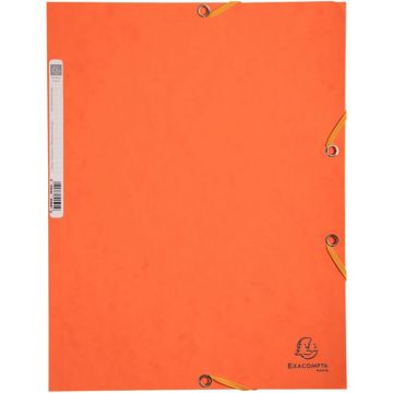Chemise 3 rabats à élastiques en carte lustrée 400g, orange