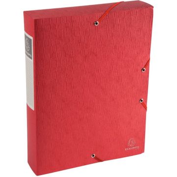 Boite de classement Exabox Scotten en carte lustrée, dos 60 mm, rouge
