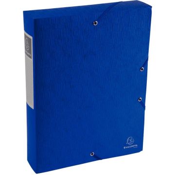 Boite de classement Exabox Scotten en carte lustrée, dos 60 mm, bleu
