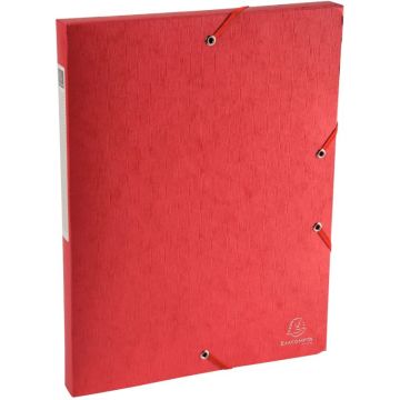 Boite de classement Exabox Scotten en carte lustrée, dos 25 mm, rouge