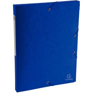 Boite de classement Exabox Scotten en carte lustrée, dos 25 mm, bleu