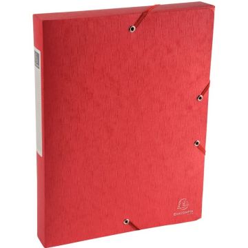 Boite de classement Exabox Scotten en carte lustrée, dos 40 mm, rouge