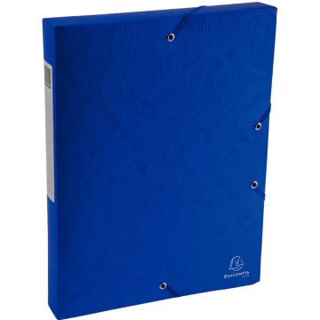 Boite de classement Exabox Scotten en carte lustrée, dos 40 mm, bleu