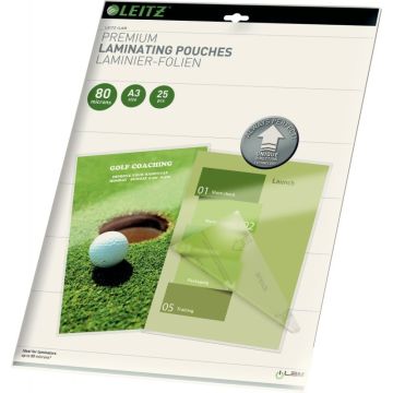 Paquet de 25 pochettes pour plastification à chaud Leitz Ilam UDT A3 80µ