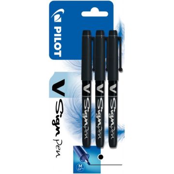 Blister de 3 feutres V-Sign Pen noirs