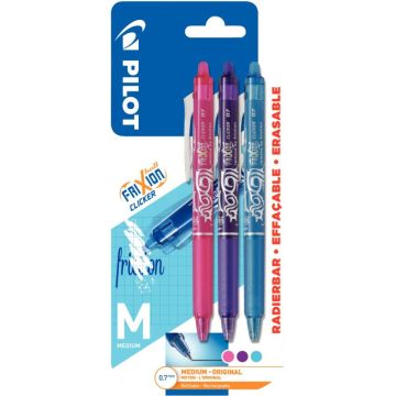 Blister de 3 stylos Frixion Clicker Fun assortis