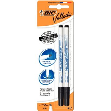 Blister de 2 marqueurs Velleda 1721 noirs
