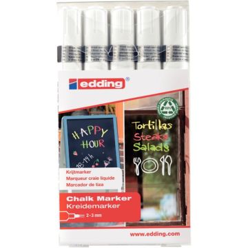 Blister de 5 marqueurs craies blancs