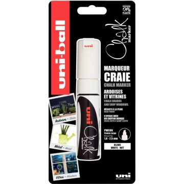 Blister de 1 marqueur craie Chalk pointe biseautée blanc