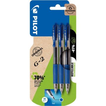 Blister de 3 stylos G2 bleus
