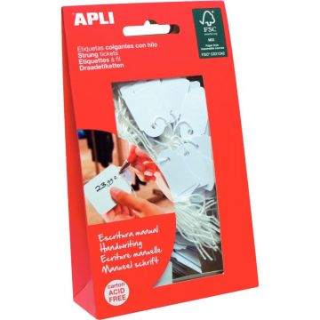 Boîte de 200 étiquettes bijouterie 15x24mm blanc