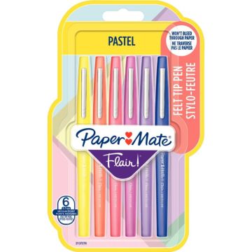 Pochette de 6 feutres Flair pastels