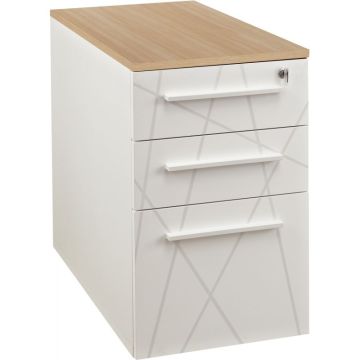 Caisson bout de bureau L42xH71xP80cm blanc graphic SUNDAY