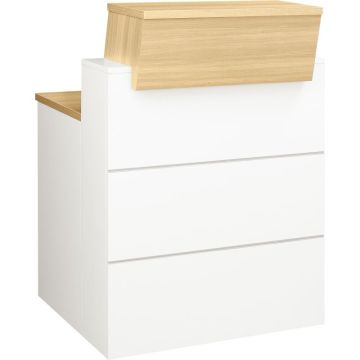 Banque d'accueil droite Sunday L80xH110/74xP72/83cm chêne