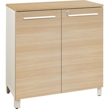 Rangement bas 2 portes L80xH79xP42cm chêne SUNDAY