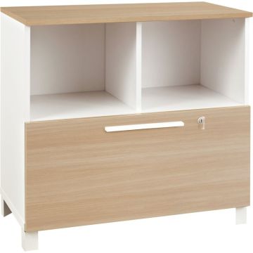 Rangement bas 2 cases 1 tiroir L80xH79xP42cm chêne SUNDAY