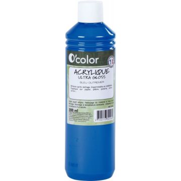 Flacon 500ml de peinture acrylique O'COLOR, bleu outremer