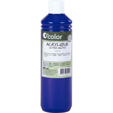 Flacon 500ml de peinture acrylique O'COLOR, violet