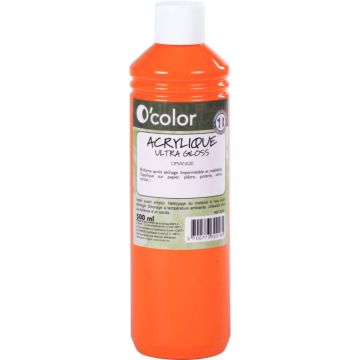 Flacon 500ml de peinture acrylique O'COLOR, orange