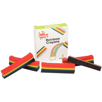 Boîte de 6 craies cire arc en ciel