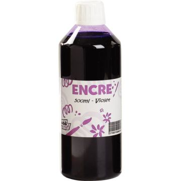 Flacon 500 ml d'encre à dessiner, coloris violet