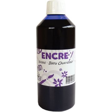 Flacon 500 ml d'encre à dessiner, coloris bleu outremer