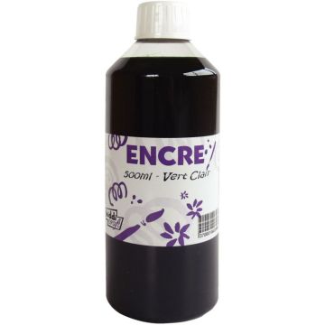 Flacon 500 ml d'encre à dessiner, coloris vert clair