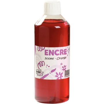Flacon 500 ml d'encre à dessiner, coloris orange