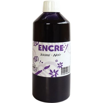 Flacon 500 ml d'encre à dessiner, coloris noir