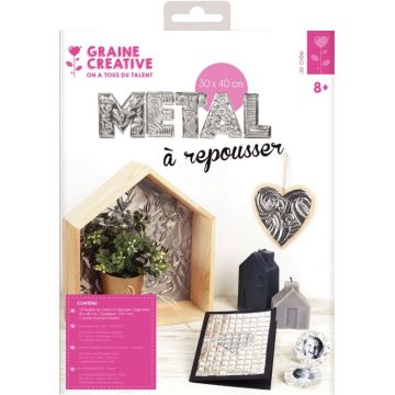 Pochette 10 feuilles métal repousser aluminium format 40 x 30 cm