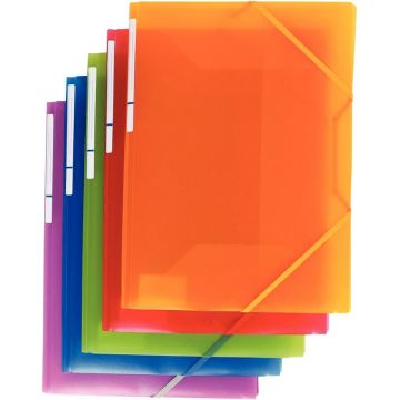 Carton de 30 chemises 3 rabats à élastiques COLOR FRESH en polypropylène, coloris assortis