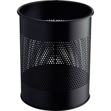 Corbeille à papier en métal ajourée 15L noire