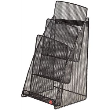 Porte-brochures 3 compartiments MESH en métal noir 148x210mm