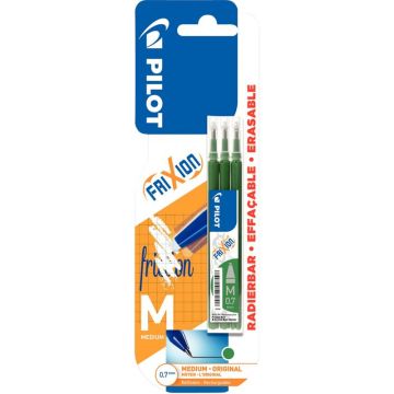 Blister de 3 recharges Frixion pointe moyenne vertes