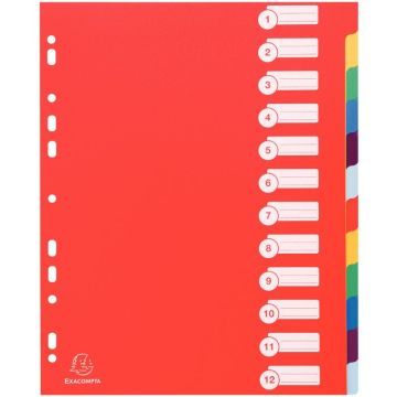 Jeu de 12 intercalaires en polypropylène 30/100ème, format A4+