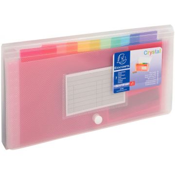 Trieur pocket en polypropylène CRYSTAL 7 compartiments, format 14x26 cm