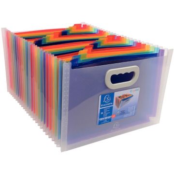 Maxi trieur extensible CRYSTAL en polypropylène avec 2 poignées, 24 compartiments