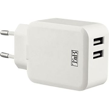 Chargeur secteur 2 ports USB A blanc